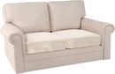 PrinceDeco Velvet Couch Cushion Cover Stretch Sofa Seat Covers Washable Cushion Slipcover for Chair Love Seat Sofa Cushion Furniture Protector Seat Cushion Sofa Cover (Each Width Up to 29.5", Ivory) by CozyNest Decor