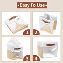HNZIGE 11 Inch Foldable Fabric Storage Cubes - Clear Bins for Shelves, Canvas Cube Organizer Bins (White Beige 6 PCS) by TinyTreasures Baby Boutique