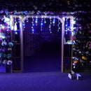 YASENN 300Led Icicle Style String Lights 29.5FT,Update Connectable 8 Lighting Modes with Timer Icicle Lights for Home Garden Outdoor Indoor Eave Decor (Blue and White LED White Cable) by GreenHaven Gardens