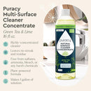 Puracy 99.9% Natural All Purpose Cleaner Concentrate - Makes 128oz Multi Purpose Cleaner - Green Tea & Lime - Surface Cleaner, Floor Cleaner, Kitchen, Cleaner, Bathroom Cleaner - Cleaning supplies by CozyNest Decor