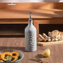 Sweejar Ceramic Olive Oil Dispenser Bottle, 20 Oz Relief Opaque Oil Cruet Protects Oil To Reduce Oxidation, Suitable for Storage Oil, Vinegar, Soy Sauce, Coffee Syrup, Liquids, Set of 1 (Gray) by CozyNest Decor