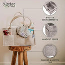 Parker Baby Diaper Caddy - Nursery Storage Bin and Car Organizer for Diapers and Baby Wipes - White, Large by CozyNest Decor