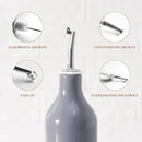 famiware Milkyway 16oz Ceramic Olive Oil Dispenser Bottle, Olive Oil and Vinegar Dispenser Bottle Set of 2 with Stainless Steel Pourers, Suitable for Storage Vinegar, Liquids, Dark Gray by CozyNest Decor