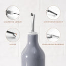 famiware Milkyway 16oz Ceramic Olive Oil Dispenser Bottle, 1 Piece Oil Dispenser for Kitchen with Stainless Steel Pourers, Suitable for Storage Vinegar, Soy Sauce, Coffee Syrup, Liquids, Dark Gray by CozyNest Decor