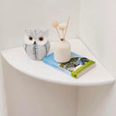 Corner Shelf, White Solid Oak Wood Floating Corner Shelves Wall Mount Round End Floating Speaker Rack Display Shelf for Small Plant Photo Frame (White, 12in) by CozyNest Decor