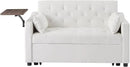3-in-1 Convertible Sleeper Sofa Bed, Pullout Couch with 360° Swivel Side Table, Modern Chenille Fabric, Easy to Assemble, Folding Loveseat Sofa Bed for Living Room & Guest Room by CozyNest Decor