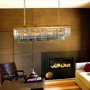 L39.4 W10.2 Gold Rectangle Modern Crystal Chandeliers Lighting Pendant Ceiling Lights Fixture Lamp for Dining Living Room by CozyNest Decor