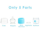 PopYum 5 oz Blue Anti-Colic Formula Making/Mixing/Dispenser Baby Bottles, 2-Pack with