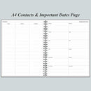 Daily Planner Undated - A4 To Do List Notebook Hourly Schedules, Spiral Appointment Planner for Women and Men,PVC Hardcover, Inner Pocket, Elastic Closure, 8.5" x 11", Grey by TinyTreasures Baby Boutique