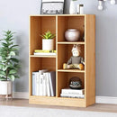 IOTXY Open Shelf Low Bookcase - Wooden 3-Tier Floor Standing Display Cabinet Organizer with Base, 5 Cubes Short Horizontal Bookshelf in Pear Yellow by CozyNest Decor