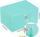 Earrings Jewelry Box for Girls, 5 Layers Jewelry Organizer with Earring Holder Organizer for Girls Earring Organizer Jewelry Boxes for Women Earrings and Necklaces Jewelry Box Organizer Teal by TinyTreasures Baby Boutique