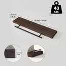 SAUMONIERES Floating Shelves 8 Inch Deep Solid Wood Wide Wall Shelf Set of 2 Wall Mounted for Bedroom Bathroom Living Room Kitchen, 36 Inch Walnut by CozyNest Decor