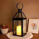 JHY DESIGN Black Decorative Lanterns 16“H Decorative Candle Lantern with Tempered Glass for Indoor Outdoor Events Parities and Weddings by CozyNest Decor