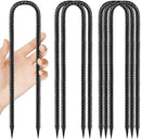Ground-Stakes-Heavy-Duty-12 inch, U-Hook Rebar Stakes Black Coated Anti-Rust 6pcs Garden Stakes Metal Ground Anchors for Garden Dog Fence Chicken Coop Christmas Decorations Deer Fence by CozyNest Decor