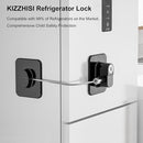 Fridge Lock (2 Pack),Refrigerator Lock with Keys,for Fridge, Cabinet Locks, Drawers, Dishwasher, Toilet and Child Safety Cabinet Locks, 3M Adhesive No Drilling (Black) by TinyTreasures Baby Boutique