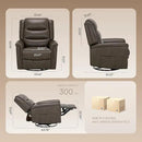 COLAMY Oversized Leather Recliner Chair, 360°Swivel Rocking Manual Recliner with Thick Cushioned Padding Backrest and Wide Seat - Lightbrown by CozyNest Decor