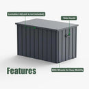 Domi Outdoor Storage Deck Box 120 Gallon, Outdoor Deck Box with Waterproof Storage Bag for Outside Cushions, Garden Tools and Pools Equipment, Gray by GreenHaven Gardens