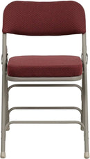 Flash Furniture 4 Pack HERCULES Series Premium Curved Triple Braced & Double Hinged Burgundy Fabric Metal Folding Chair by GreenHaven Gardens