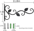 3 Leaves Style Metal Hanging Plant Brackets 12 inches x 7.5 inches, Pack of 2, Wall Mount Plant Hangers, Planter Hooks for Flower Baskets, Bird Feeders in Corridor/Patio/Porch/Garden by GreenHaven Gardens