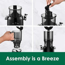 Cold Press Juicer Machines Slow Masticating Juicer Machines with 1.1 L Large Feed Chute Fit Whole Fruits and Vegetables Easy Clean Self Feeding,High Juice Yield,BPA Free (Ink-black) by CozyNest Decor