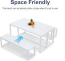 Aoodor 3-Piece Outdoor Patio Dining Set, Aluminum Furniture Set with 1 Rectangular Picnic Table and 2 Benches for Garden, Lawn, Yard by GreenHaven Gardens