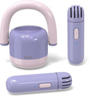 EWA Portable Mini Metal Karaoke Machine, Bluetooth Karaoke Speaker with 2 Wireless Microphones, Ideal Gifts for Girls Boys Family Home Party Birthday Christmas Toys Gifts-(Purple) by TinyTreasures Baby Boutique