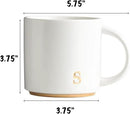 COLLECTIVE HOME - Monogram Ceramic Mugs, 15 oz Golden Initial Coffee Cups, Elegant Alphabet Tea Mugs, Elegant Personalized Mug with Gift Box, Luxurious Cups for Office and Home (s) by CozyNest Decor