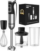 1000W Powerful Immersion Blender Handheld, 2025 New Update Hand Blender with 25-Speed and Heavy-Duty Copper Motor, 4 in 1 Hand Mixer with Chopper, Whisk, Beaker and Wand Silver by TinyTreasures Baby Boutique