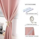 Self Adhesive Blackout Curtains- Stick on Curtains Shades Window Blinds Curtains No Rod Needed Easy to Hang Curtain, Use for Bedroom, Living Room,Roman Shades, 47" W X 79" L, Pink, 1 Panel by TinyTreasures Baby Boutique