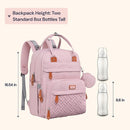 BabbleRoo Diaper Bag Backpack - Baby Essentials Travel Tote - Multi function Water Resistant Diaper Bag, Travel Essentials Baby Bag with Changing Pad, Stroller Straps & Pacifier Case - Unisex, Pink by TinyTreasures Baby Boutique