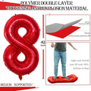 GOER Number 80 Balloons for 80th Birthday Party Decorations,42 Inch Jumbo Foil Helium Balloons for 80th Anniversary (Red) by TinyTreasures Baby Boutique