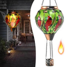Hot Air Balloon Solar Lantern - Cardinal Bird Glass Lantern with Simulated Flickering Flame, Outdoor Hanging Yard Light Waterproof IP65 & Weather Resistant for Garden Patio Lawn Porch Decor Gfit by GreenHaven Gardens