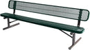 Heavy-Duty Portable Outdoor Bench Thermoplastic Coated, Expanded Metal, Commercial-Grade Seating, Made in America (Portable with Back, 8 Ft, Dark Green) by GreenHaven Gardens