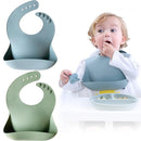 Moonkie Silicone Baby Bibs Set Of 2 | BPA Free Waterproof | Soft Flexible Adjustable Silicone Bibs for Babies & Toddlers(Ether/Sage) by TinyTreasures Baby Boutique