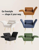 Txtin's Comfy Accent Chair Reading Chair for Bedroom Cozy Wing Arm Living Room Single Sofa Chair with Angle Adjustable Arms Brown Corduroy Easy Assembly by CozyNest Decor