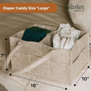 Parker Baby Co. Diaper Caddy - Nursery Storage Bin and Car Organizer for Diapers and Baby Wipes - Oatmeal, Large by TinyTreasures Baby Boutique
