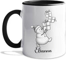 Customized Snowman White Coffee Cups Gift For Daughter Son Kids, Unique Snowman Accent Coffee Mug 11 15 Oz, Personalized Name Snowmen Ceramic Teacup Gift For Boyfriend Girlfriend Birthday Christmas by TinyTreasures Baby Boutique