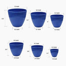 7.5/6.5/5.5/4.9/4.2/3.5 Inches Plant Planters 6 Pack, Thick Sturdy Plastic Pots for Plants, Indoor/Outdoor 6 Sizes Flower Pots with Drainage Holes and Saucers (6 Sizes,Dark-Blue) by GreenHaven Gardens