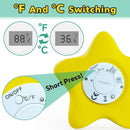 Baby Bath Thermometer, Infant Digital Water Thermometer Safety with 3 Color Backlit and Temperature Warning, Room Thermometers Floating Toy for Infant, Toddler, Bathtub, Swimming Pool (Yellow) by TinyTreasures Baby Boutique