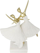 Deco 79 Polystone Dancer Decorative Sculpture Ballet Home Decor Statue with Gold Accents, Accent Figurine 9" x 4" x 13", Cream by CozyNest Decor
