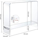 MyGift Premium 15mm Clear Acrylic Entryway Console Table with Bottom Display Shelf, 2 Tier Living Room Sofa Back Storage Shelves Modern Luxury Home Decor by CozyNest Decor