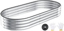 Kesfitt Raised Garden Bed Kit,Outdoor Galvanized Planter Boxes with Safety Edging and Gloves,Large Metal Beds for Gardening Vegetables,Fruits,Flower(6x3x1FT) by GreenHaven Gardens