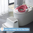 ANGELBLISS Baby Potty Training Toilet Seat with Soft Cushion Handles, Haute Collection, Double Anti-Slip Design and Splash Guard for Boys and Girls (Dark Pink) by TinyTreasures Baby Boutique
