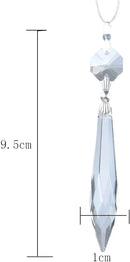 20Pcs Chandelier Icicle Crystal Prisms with Bead Crystals Lighting Lamp Replacement Parts (63mm, Clear) by GreenHaven Gardens