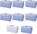 Bridesmaid Proposal Gifts Letter Cosmetic makeup bag bulk for Wedding Party Favors Bachelorette party decorations Toiletry Organizer Bag Makeup Case Gift (8, White&SkyBlue) by TinyTreasures Baby Boutique