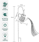 Solar Watering Can with Cascading Lights - Large Waterfall Lights Garden Decor, Owl Shape Solar Hanging Lantern Outdoor Waterproof , 96 LEDs String Light Flashing for Patio,Lawn,Garden,Pathway by GreenHaven Gardens