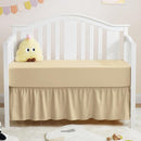 Horbaunal 2 Pack Set Crib Skirt & Crib Bed Sheet, Khaki Crib Bed Skirt 28" x 52" with 14" Drop Dust Ruffle, Soft Microfiber Toddler Bedskirt Nursery Bedding Skirt for Baby Girls and Boys by TinyTreasures Baby Boutique