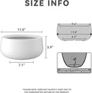 Kante 11.8" Dia Round Concrete Planter, Cement Plant Pots with Drainage Hole and Rubber Plug for Outdoor Indoor Garden Home, Modern Curvaceous Design, Pure White