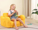 Kids Chairs for Toddler, 2-in-1 Toddler Soft Sherpa Couch Fold Out, Convertible Sofa to Lounger for Girls and Boys, Halloween Decor, Yellow by CozyNest Decor