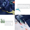 PERFEMET Kids Comforter Sets Boys Full Size-5 Piece Bed in A Bag Navy Blue Ocean Themed Comforter-Soft Reversible Cartoon Fish Shark Bedding Set for Girls Teens(Navy Blue, Ocean) by TinyTreasures Baby Boutique